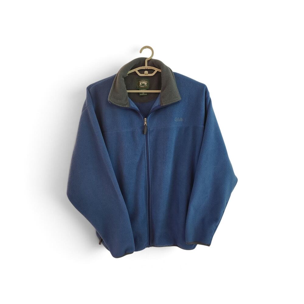 Stillwater Supply Co Mens Full Zip Mock Neck Fleece Jacket Slate Blue Size 2XL